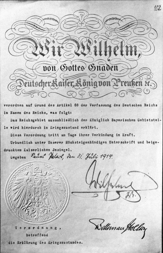 Kriegeserklrung 31.7.1915